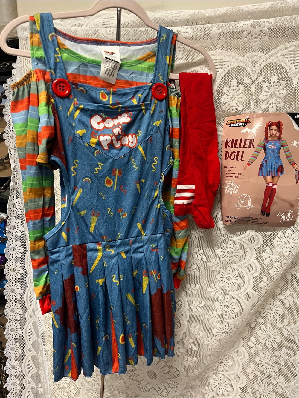 Spooktacular Killer Doll Costume Dress NIB s